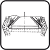 Counterbodies: Steel. When opening the gate - agglomerate, charge, flue dust . Additional conditions: gas temperature to 800 ° C. Examples: Big cone and bowl backfill apparatus BF