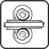 Counterbodies: hot metal tube. Additional conditions: cyclic heat, shock, quenching. Examples: pipgerstanov rolls, forging machines, hot stamping dies