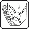 Counterbodies: coal, limestone and other rock. Additional conditions: abrasive wear with the punches. Examples: Bill hammer crushers and mills for grinding coal
