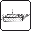 Counterbodies: Structural steel and abrasive. Additional conditions: Abrasive wear and bumps. Examples: Details of tracked vehicles, excavators chains, sprockets bucket elevators